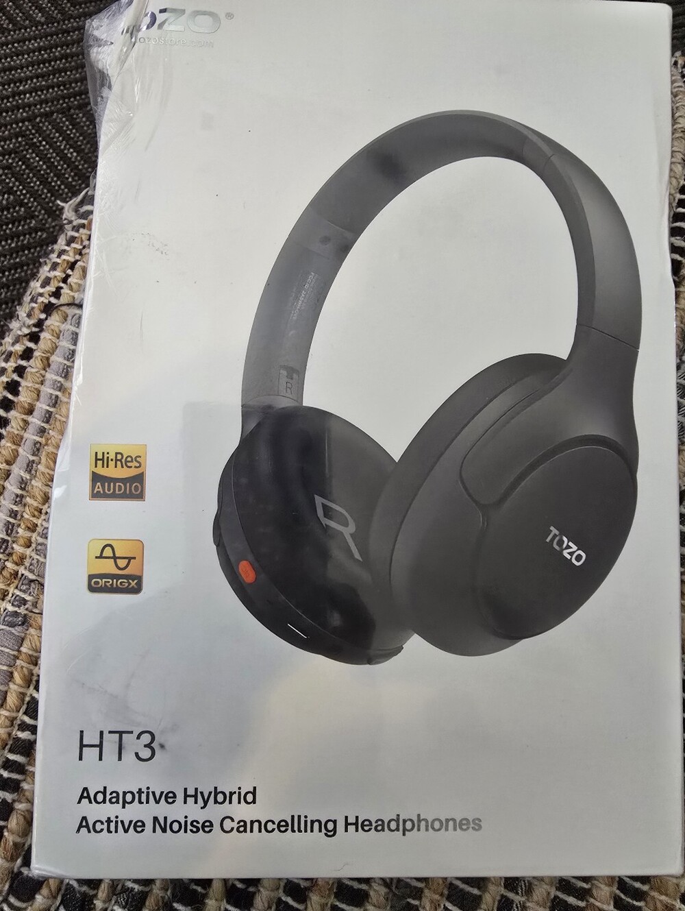 TOZO HT3 Adaptive Hybrid Black Over-Ear Active Noise Cancelling Headphones